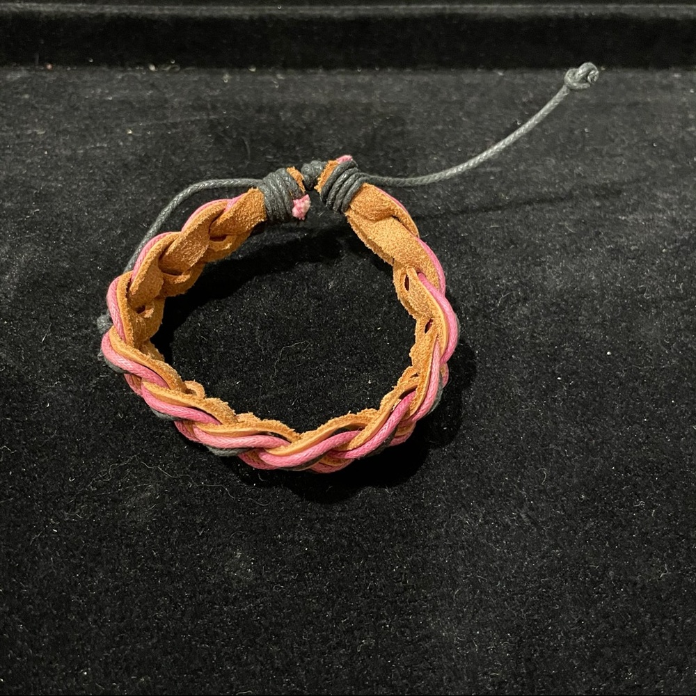 Braided leather bracelet